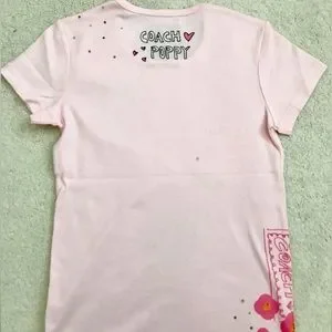 【新品】COACH コーチ POPPY 81307 ハート Tシャツ ピンク S 新品】COACH コーチ POPPY 81307 ハート Tシャツ ピンク S